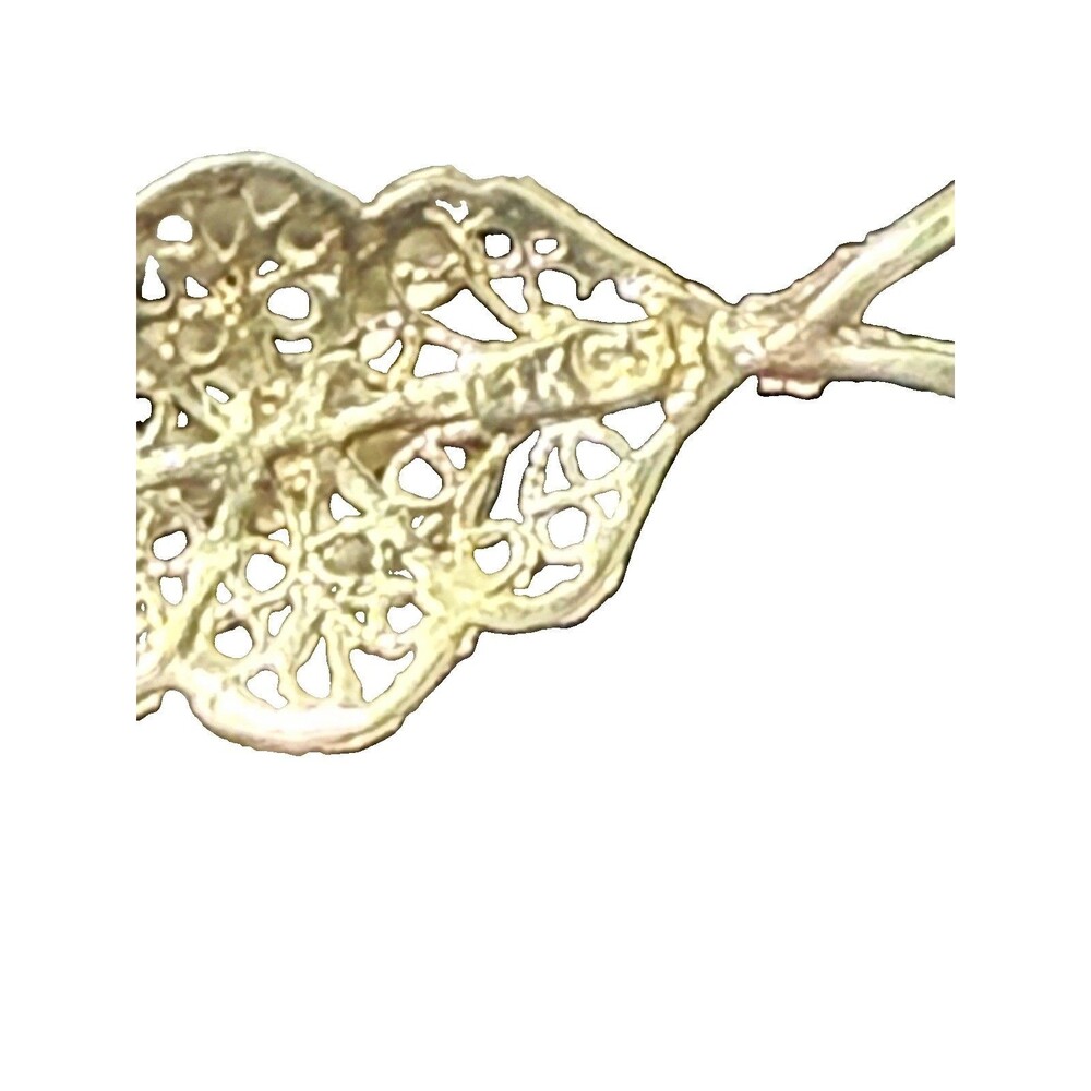 10K Yellow Gold Filigree Pendant Charm w/ Bale Signed, No Stone